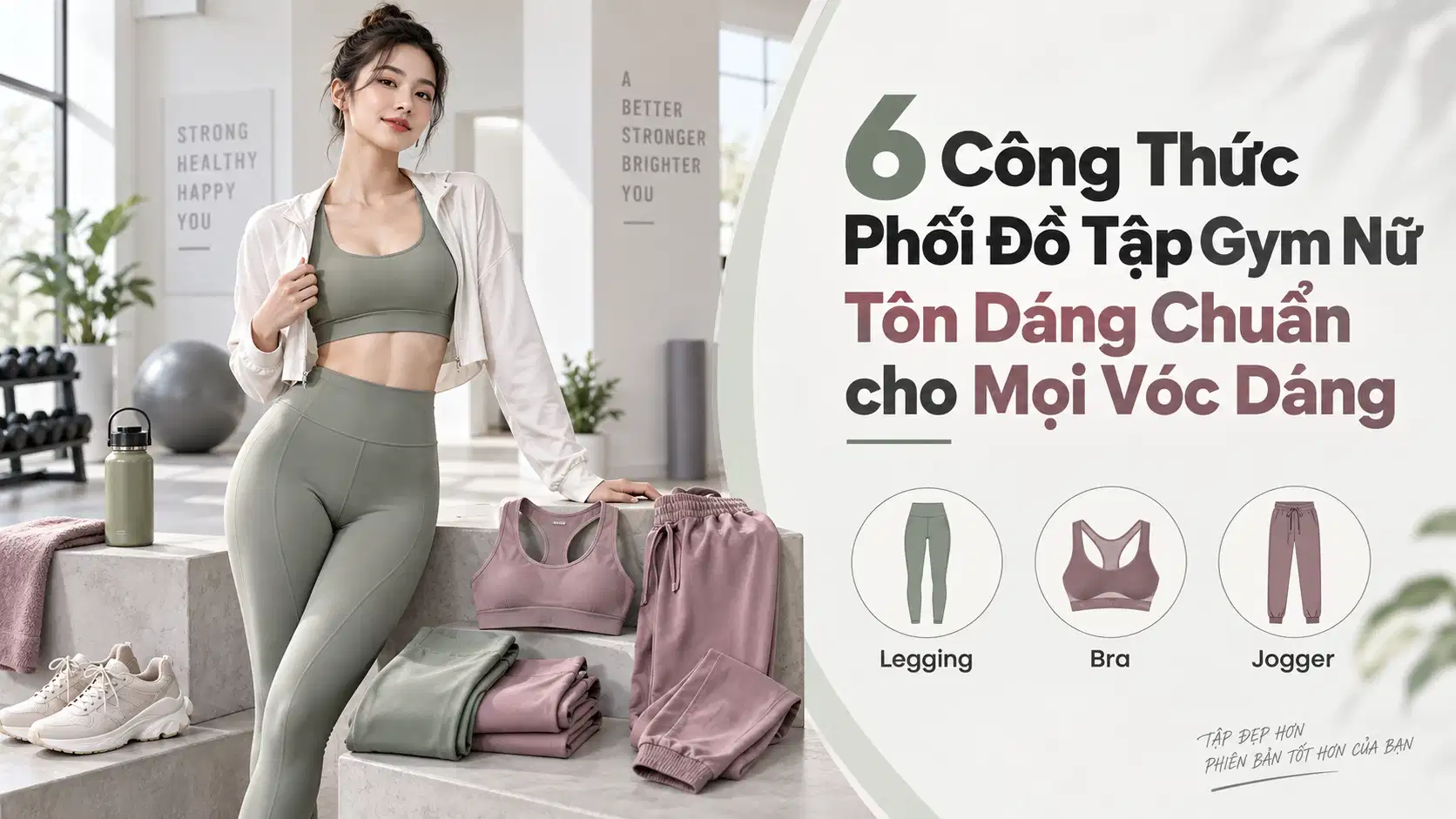 6 Công Thức Phối Đồ Tập Gym Nữ Tôn Dáng Chuẩn cho Mọi Vóc Dáng