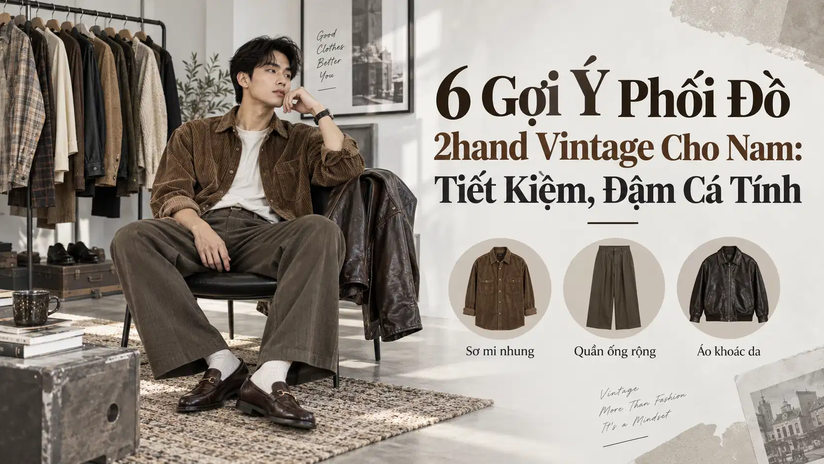 6 Gợi Ý Phối Đồ 2hand Vintage Cho Nam: Tiết Kiệm, Đậm Cá Tính