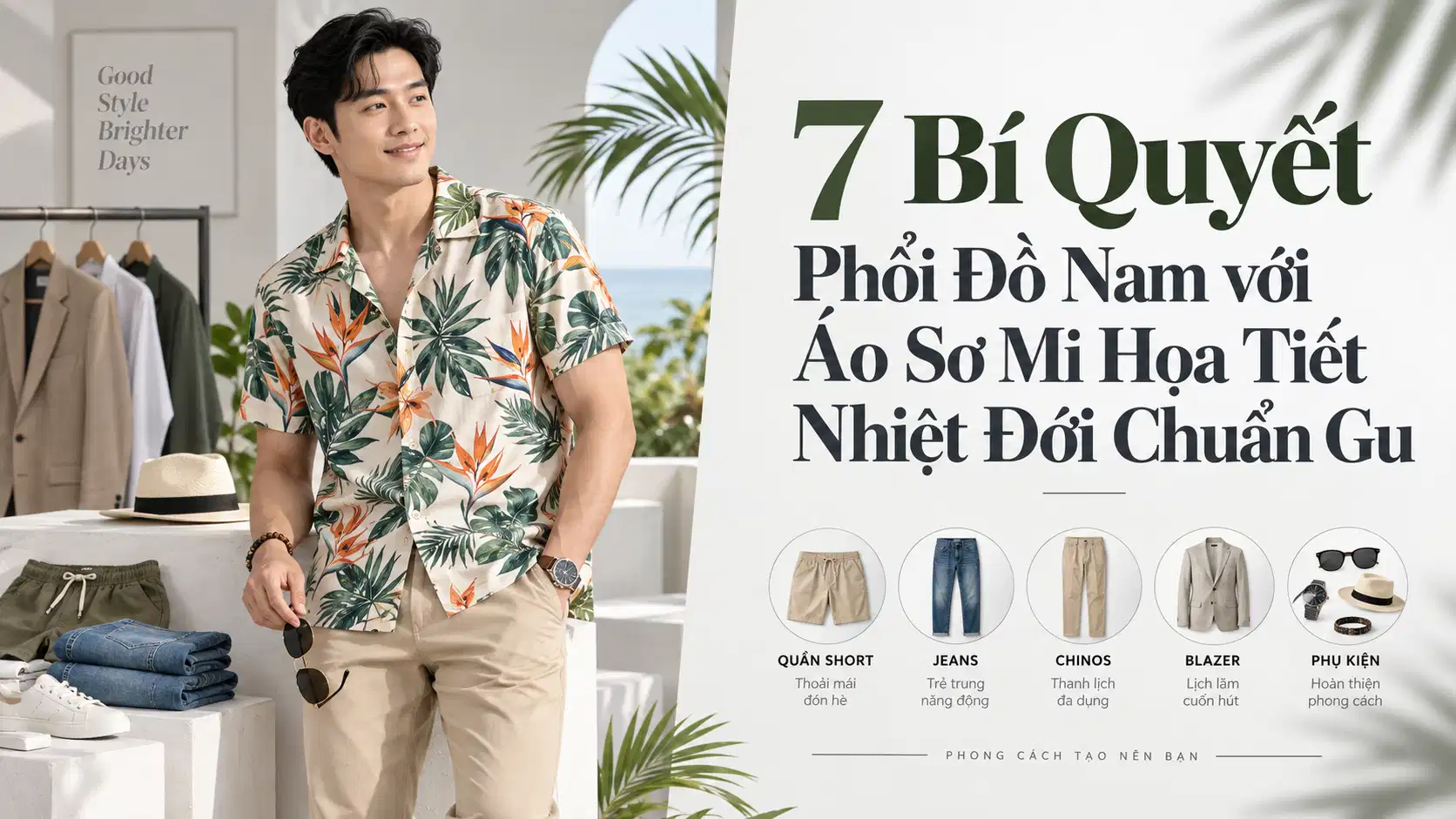 7 Bí Quyết Phối Đồ Nam với Áo Sơ Mi Họa Tiết Nhiệt Đới Chuẩn Gu