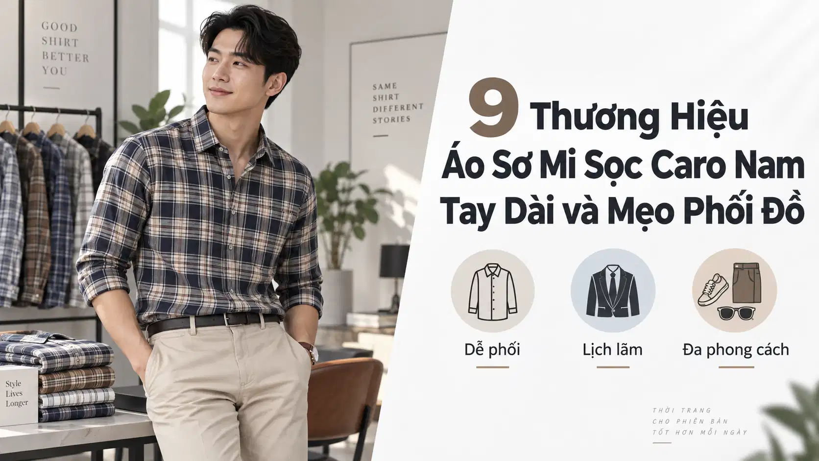9 Thương Hiệu Áo Sơ Mi Sọc Caro Nam Tay Dài và Mẹo Phối Đồ