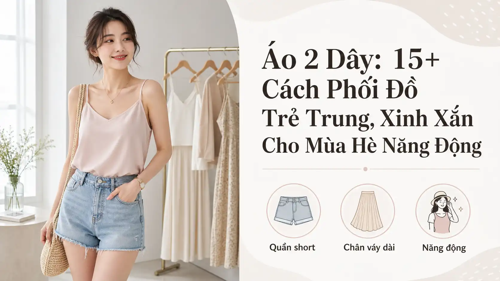 Áo 2 Dây Phối Đồ Đẹp: 15+ Cách Mặc Trẻ Trung Mùa Hè