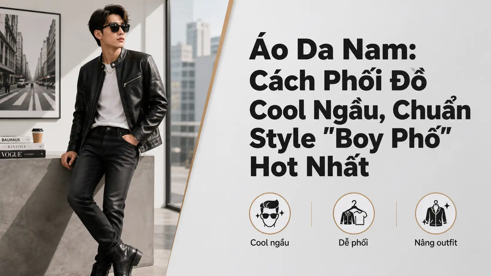 Áo Da Nam Phối Đồ Đẹp Theo Phong Cách Boy Phố Chuẩn Cool