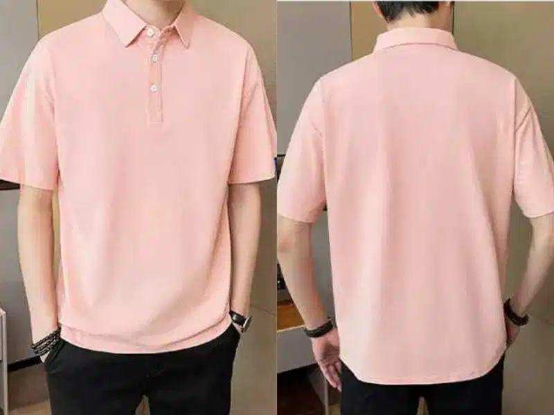 Áo thun đồng phục có cổ màu hồng Áo thun đồng phục có cổ màu hồng
