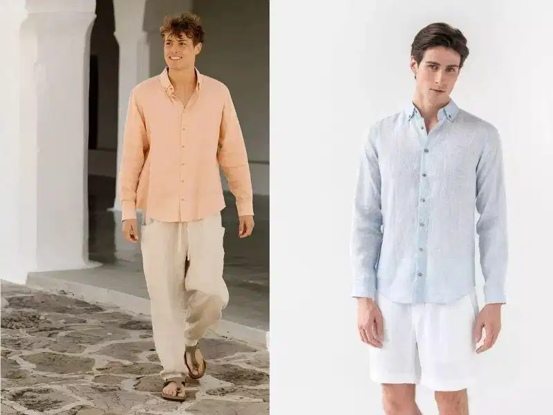 Set đồ áo đũi và quần đũi nam Phối áo đũi nam cùng quần dài đũi đồng điệu chất liệu
