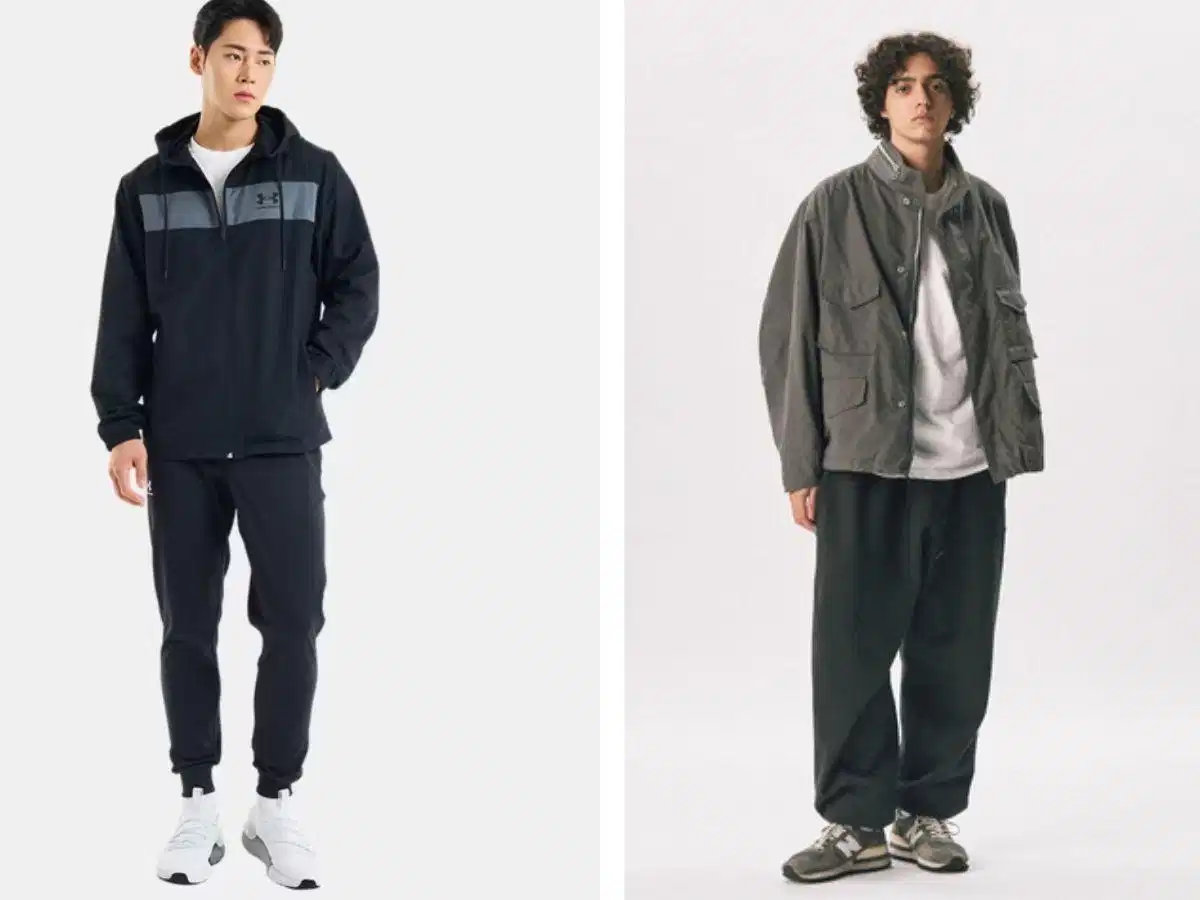 Áo khoác gió nam phối quần jogger