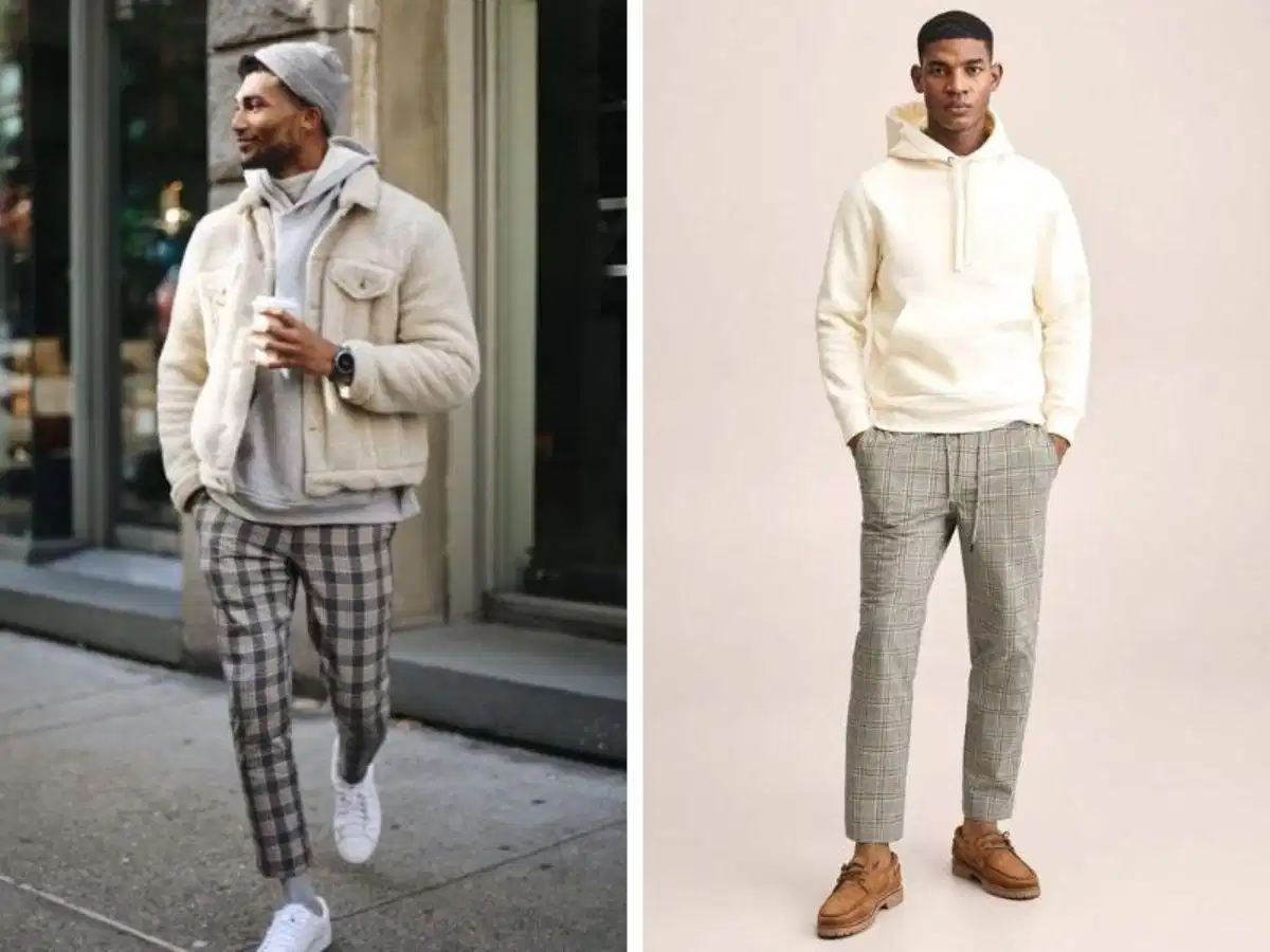 Áo hoodie và quần tây caro – Sự kết hợp hoàn hảo giúp bạn tự tin thể hiện cá tính