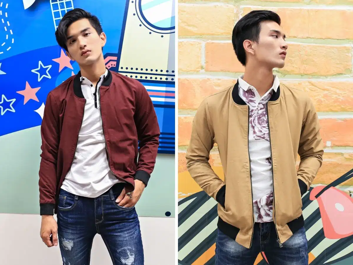 Áo khoác bomber 4men thiết kế tối giản Áo khoác bomber 4men thiết kế tối giản, đứng form