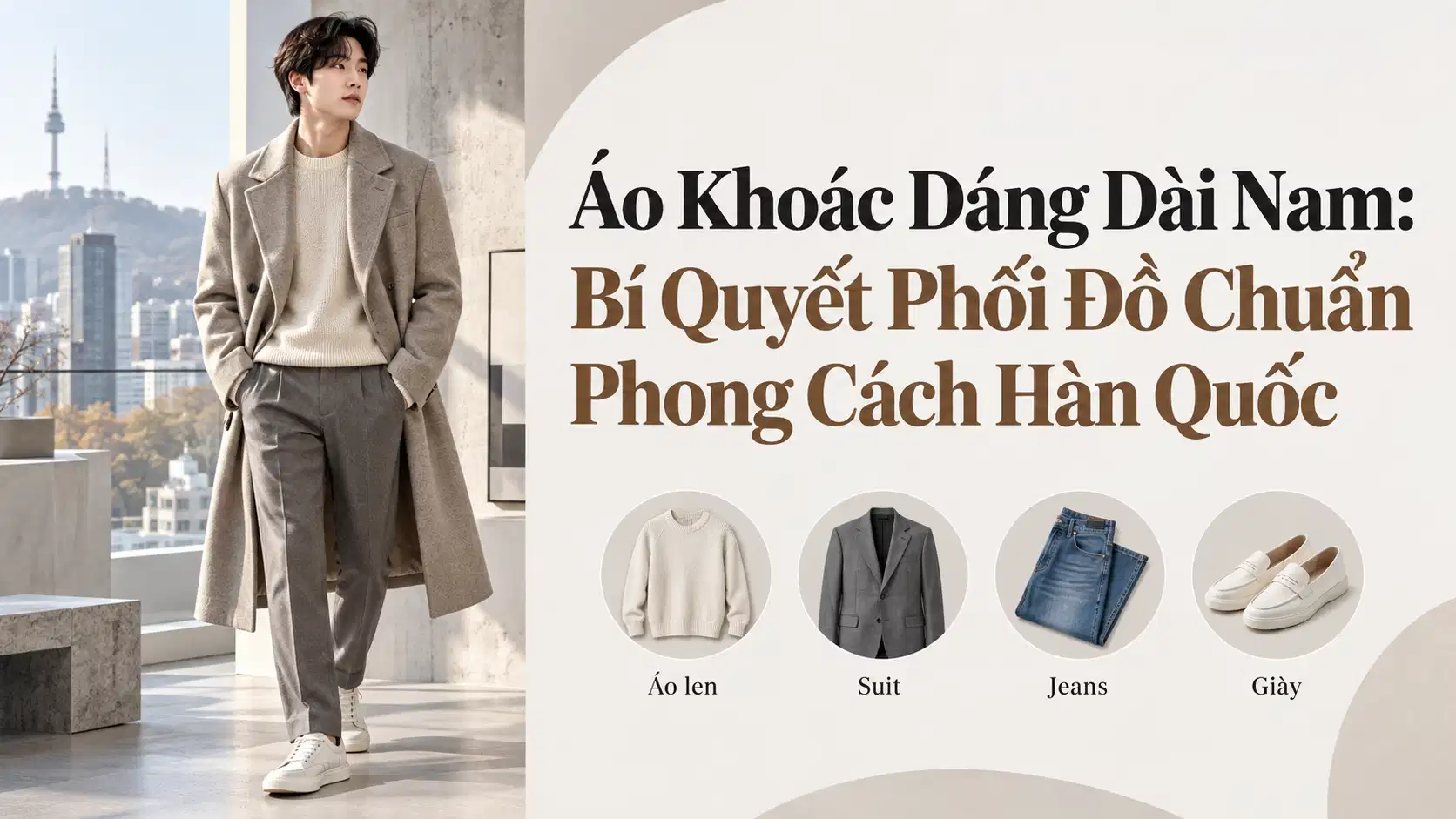 Áo Khoác Dáng Dài Nam: Bí Quyết Phối Đồ Chuẩn Phong Cách Hàn Quốc