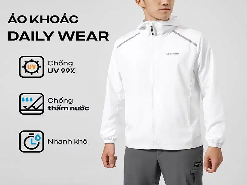 Áo khoác nam gió thể thao Nobi Fashion cản tia UV và trượt nước