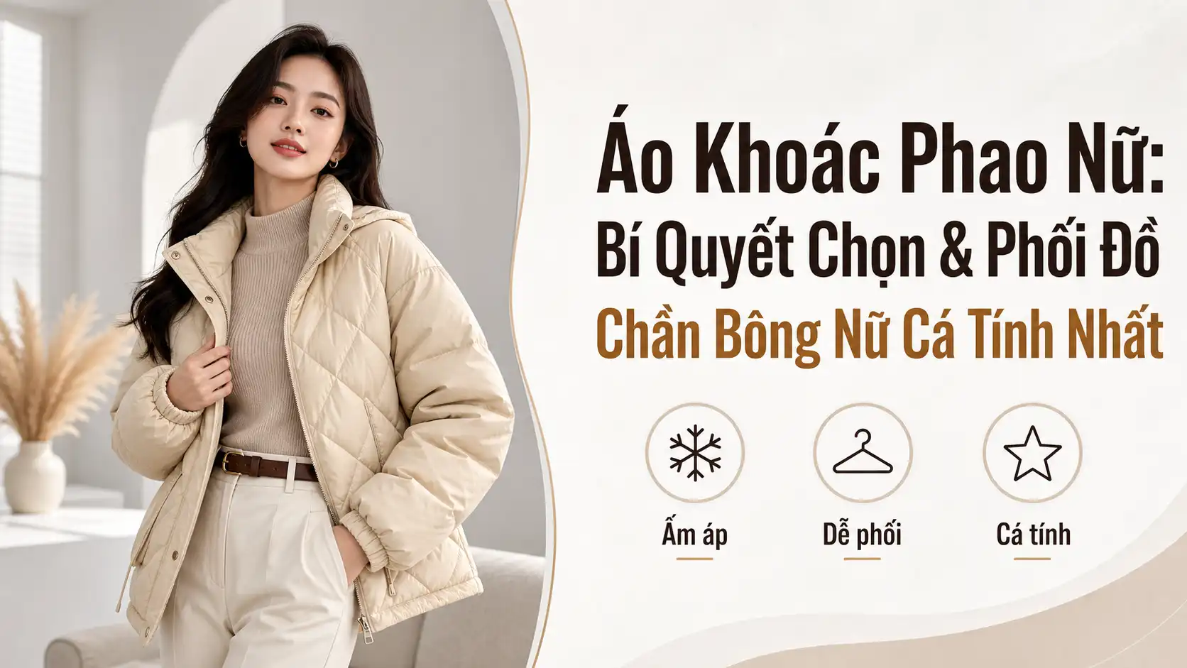 Áo Khoác Phao Nữ: Cách Chọn & Phối Đồ Chần Bông Cá Tính