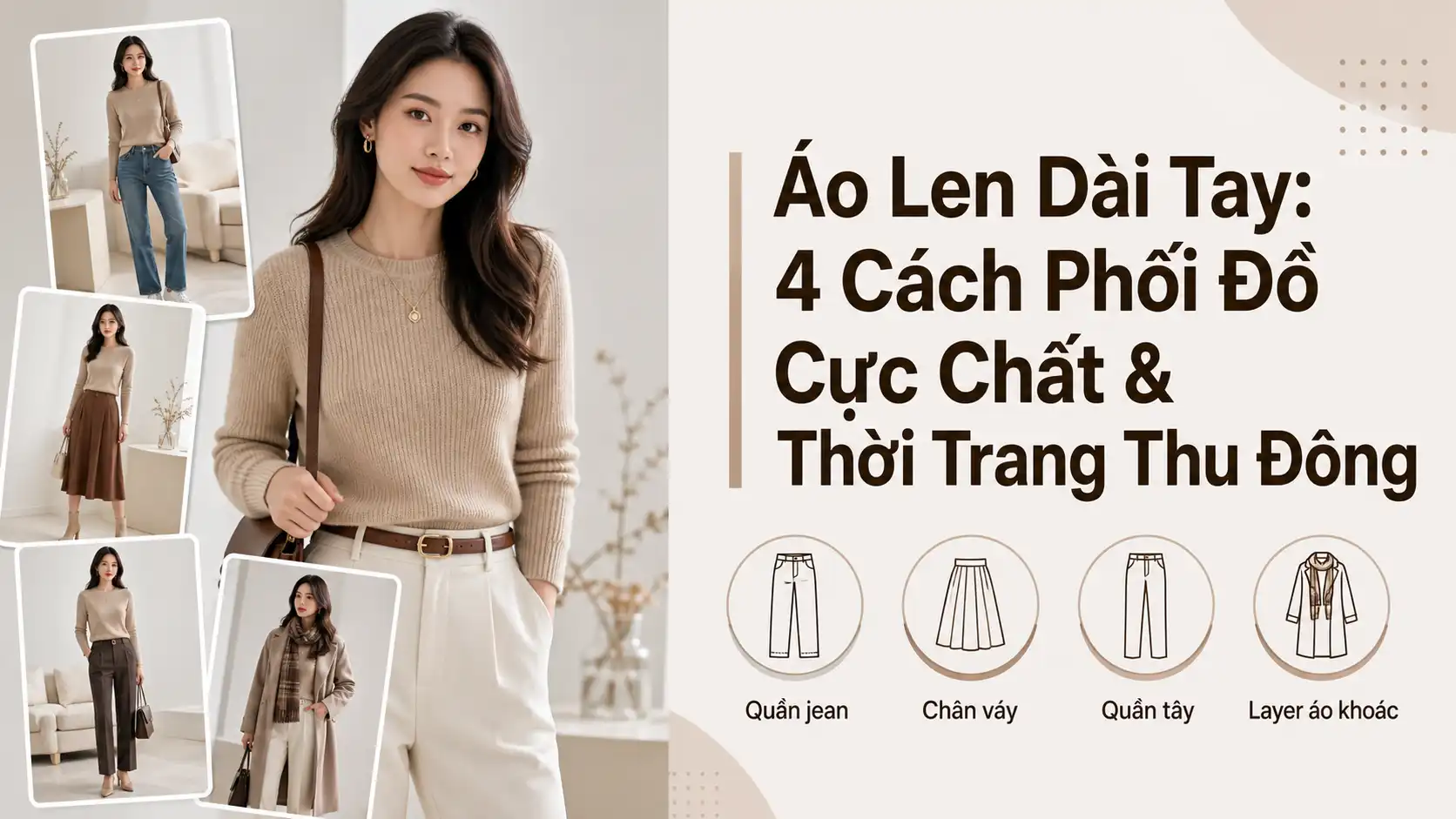 Áo Len Dài Tay: 4 Cách Phối Đồ Thời Trang Thu Đông Cực Chất