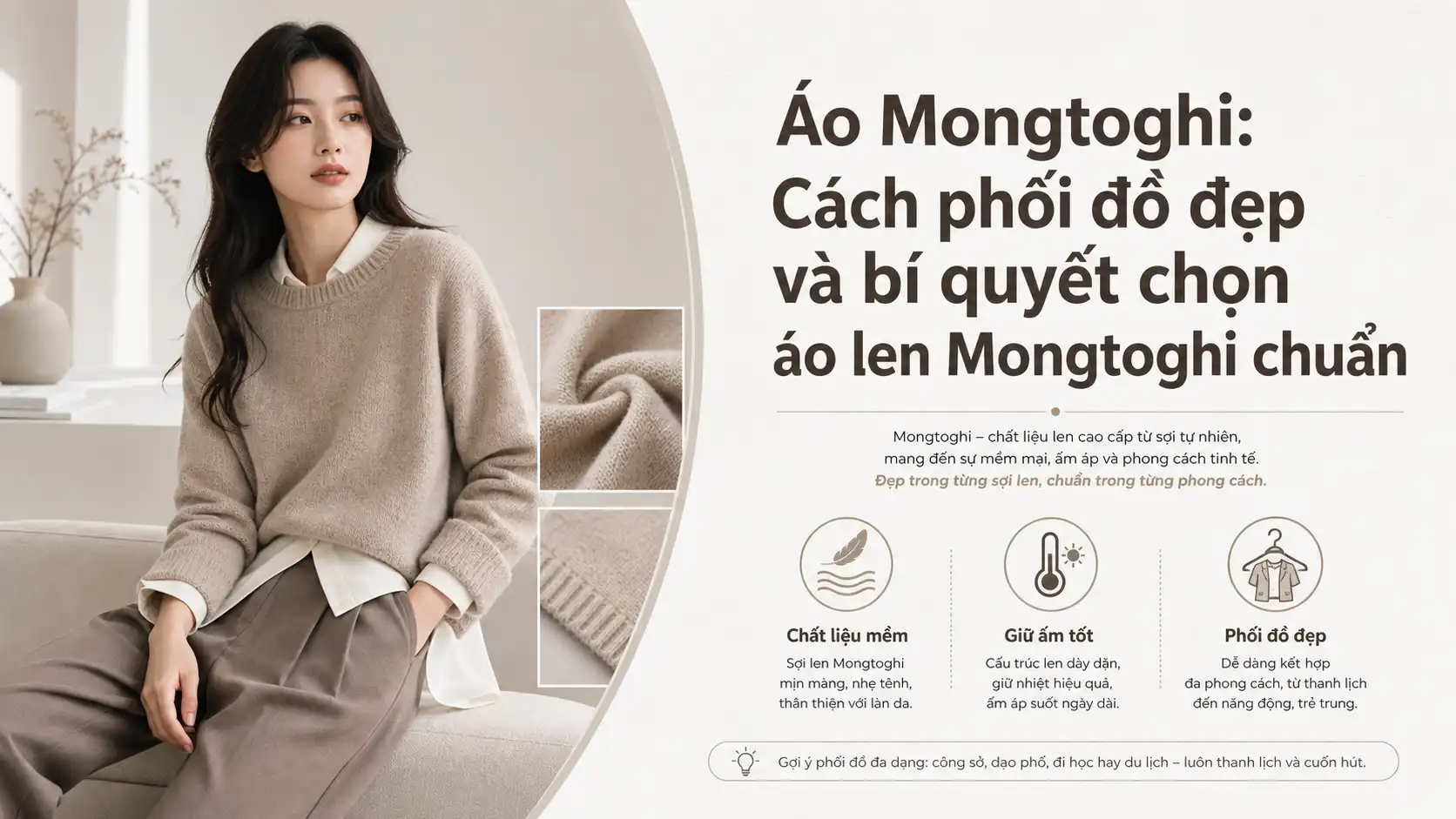 Áo Len Mongtoghi: Cách Phối Đồ Đẹp & Bí Quyết Chọn Áo