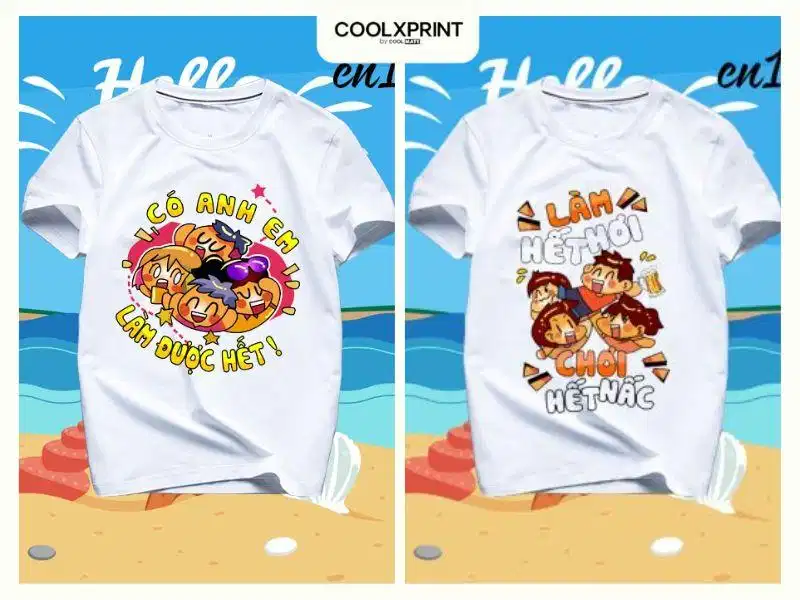 Áo nhóm in slogan dí dỏm Áo nhóm in slogan dí dỏm tạo tiếng cười