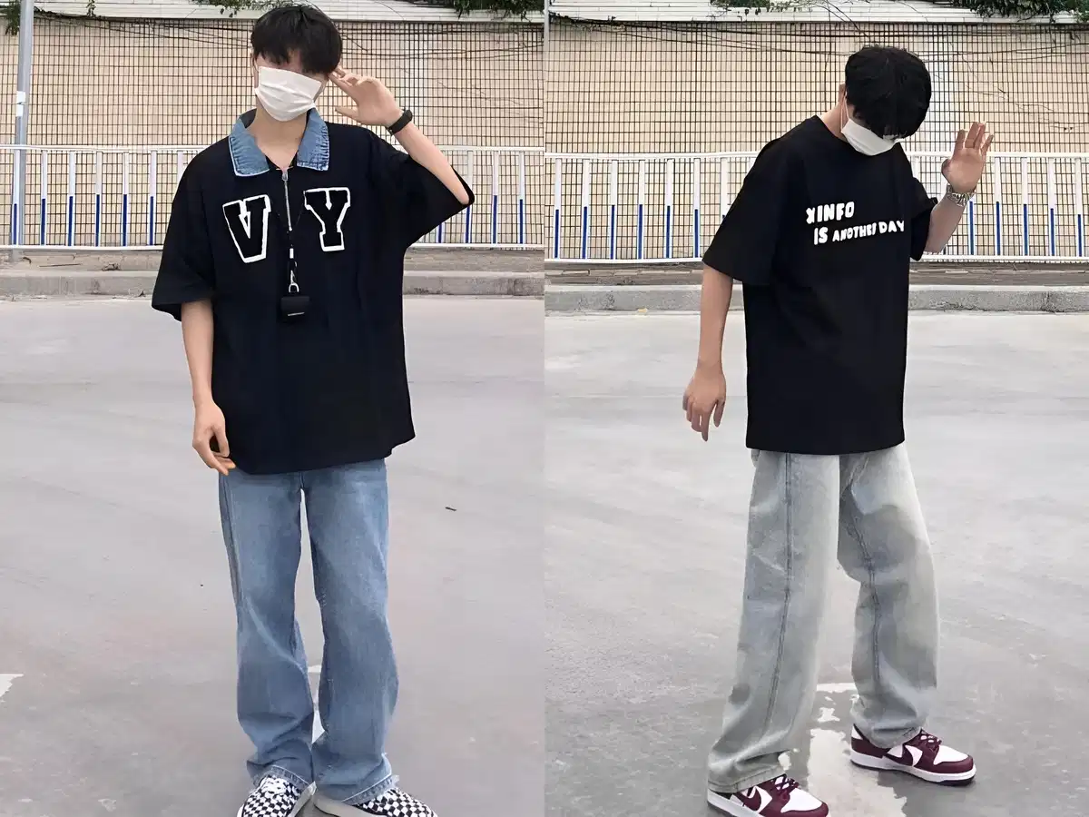 Áo oversized nam mix cùng quần jean Áo oversized nam mix cùng quần jean
