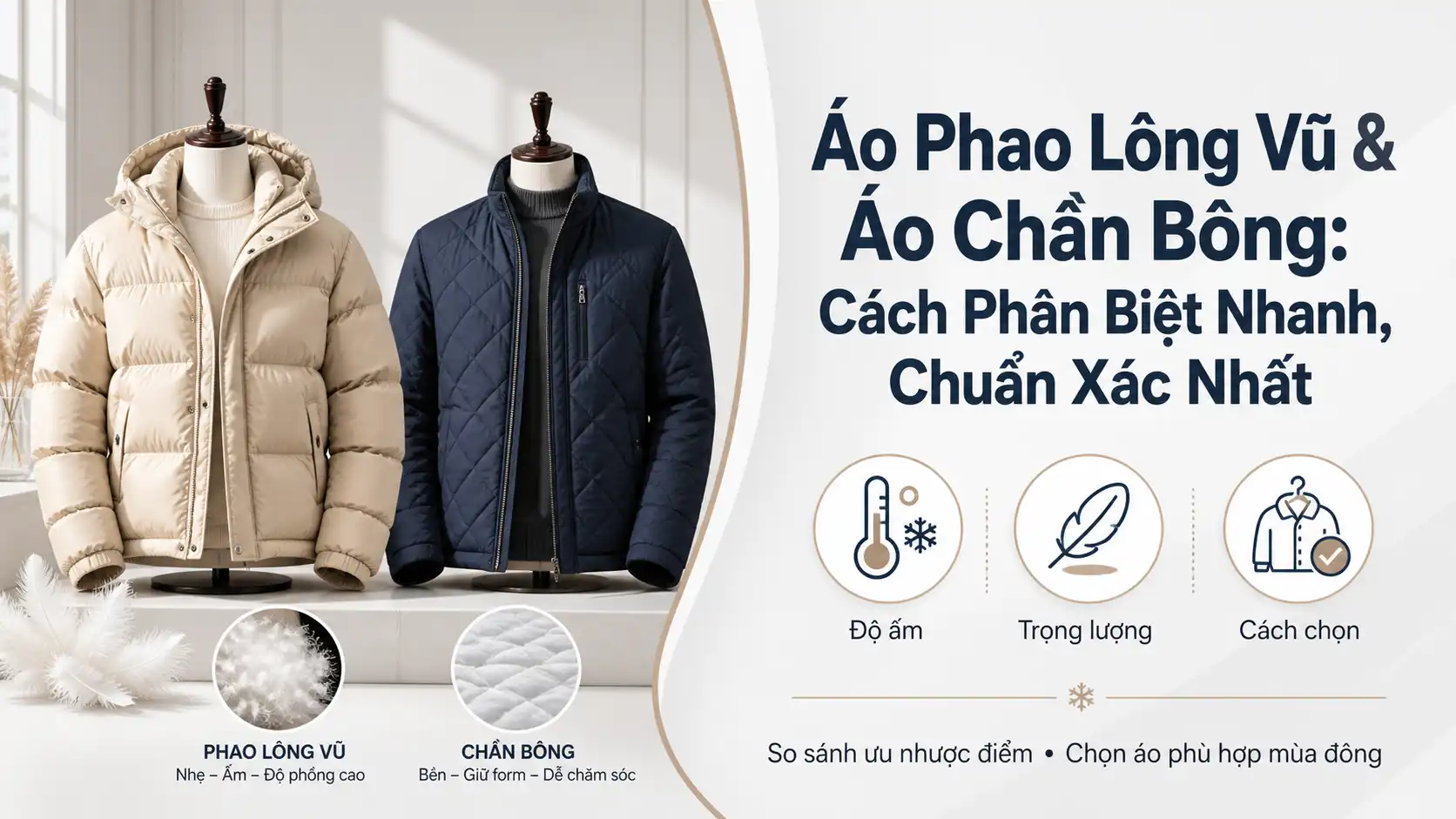 Áo Phao Lông Vũ Và Áo Chần Bông: Cách Phân Biệt Chuẩn Xác