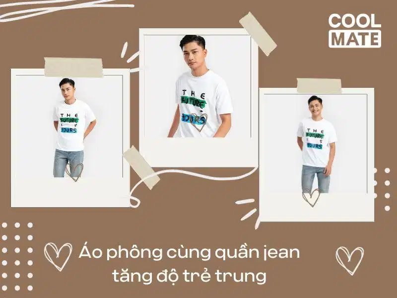 Áo phông cùng quần jean tăng độ trẻ trung cho Giáng sinh Áo phông cùng quần jean tăng độ trẻ trung cho Giáng sinh