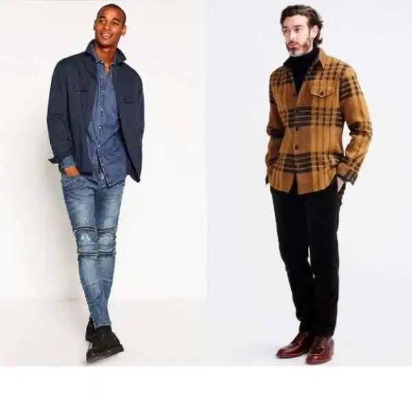 áo phù hợp phong cách layering Tổng thể trang phục layer nam hiện đại cùng overshirt