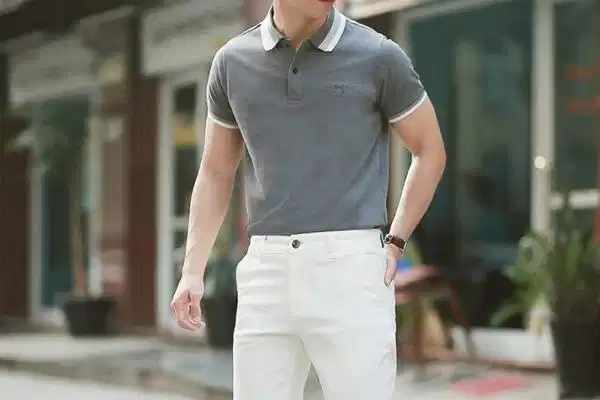 Áo polo nam phối màu lai áo Áo polo nam phối màu lai áo