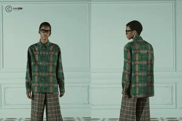 Áo sơ mi caro Gucci dệt sợi cao cấp