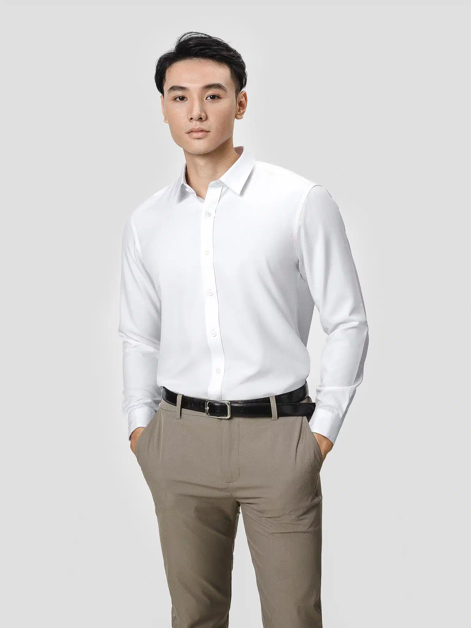 Chất liệu sơ mi hiện đại Vải sơ mi công nghệ dệt phối sợi tối ưu thoát ẩm