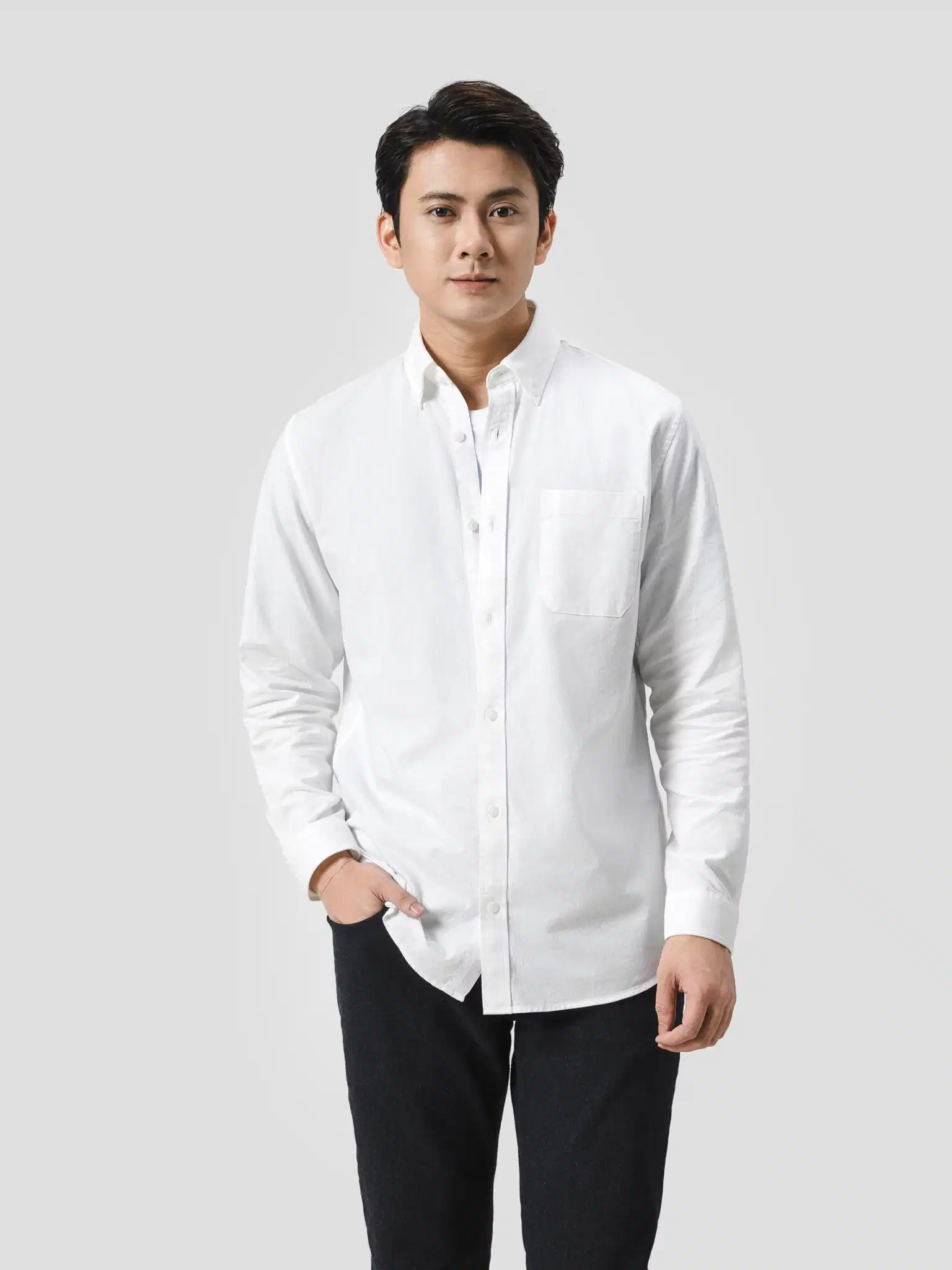 Áo Sơ Mi Dài Tay Essentials Cotton dáng thanh lịch