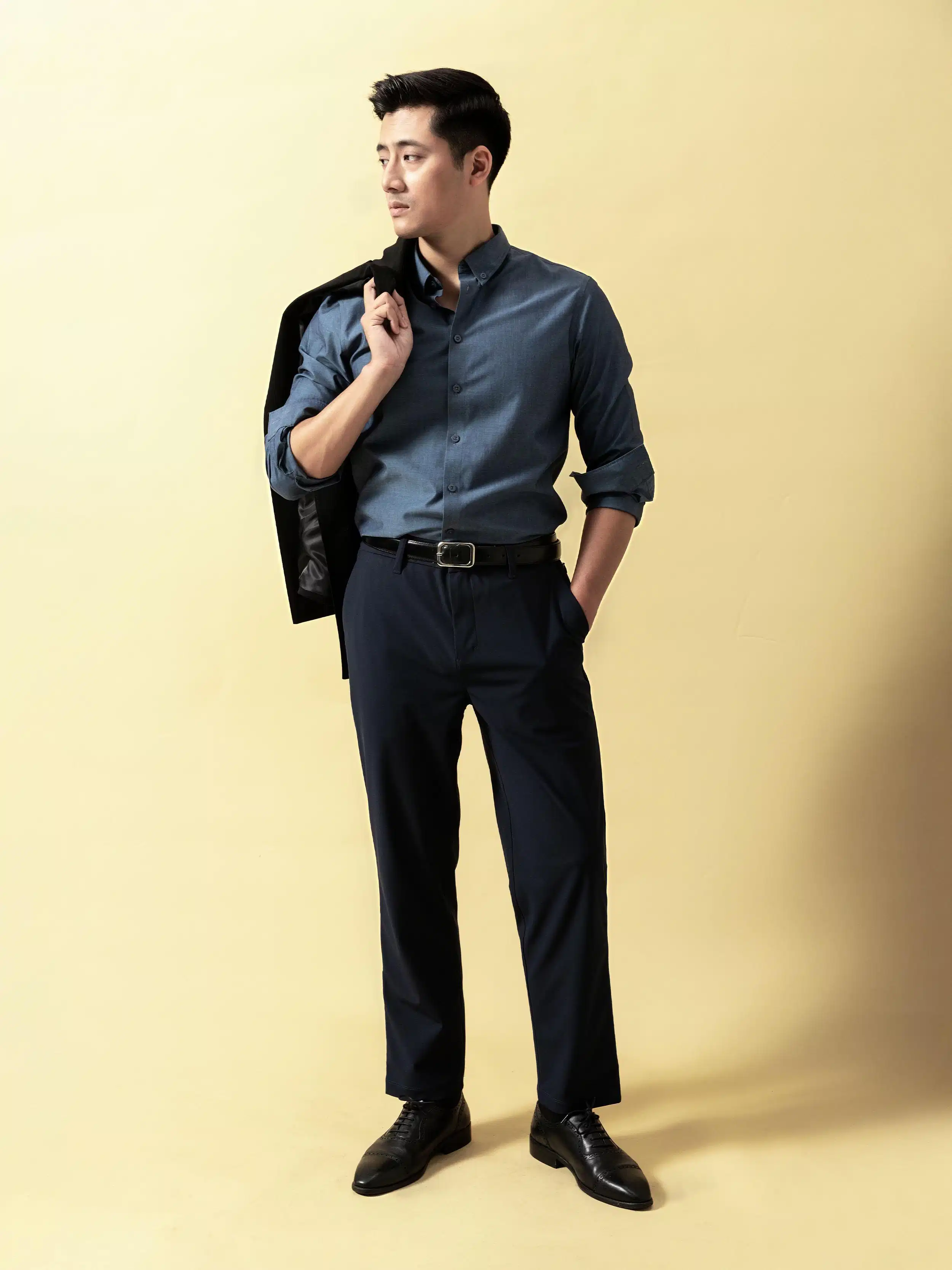 Áo sơ mi dài tay Poplin Áo sơ mi Poplin dệt mịn chỉn chu