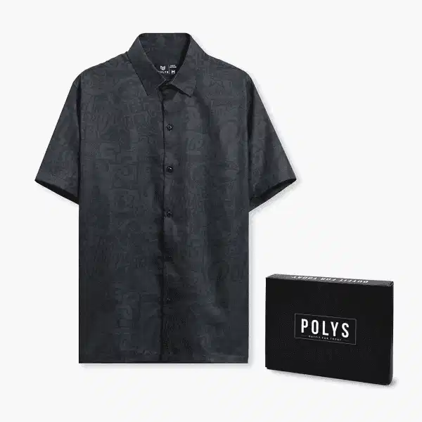 Áo sơ mi cộc tay đen Polys