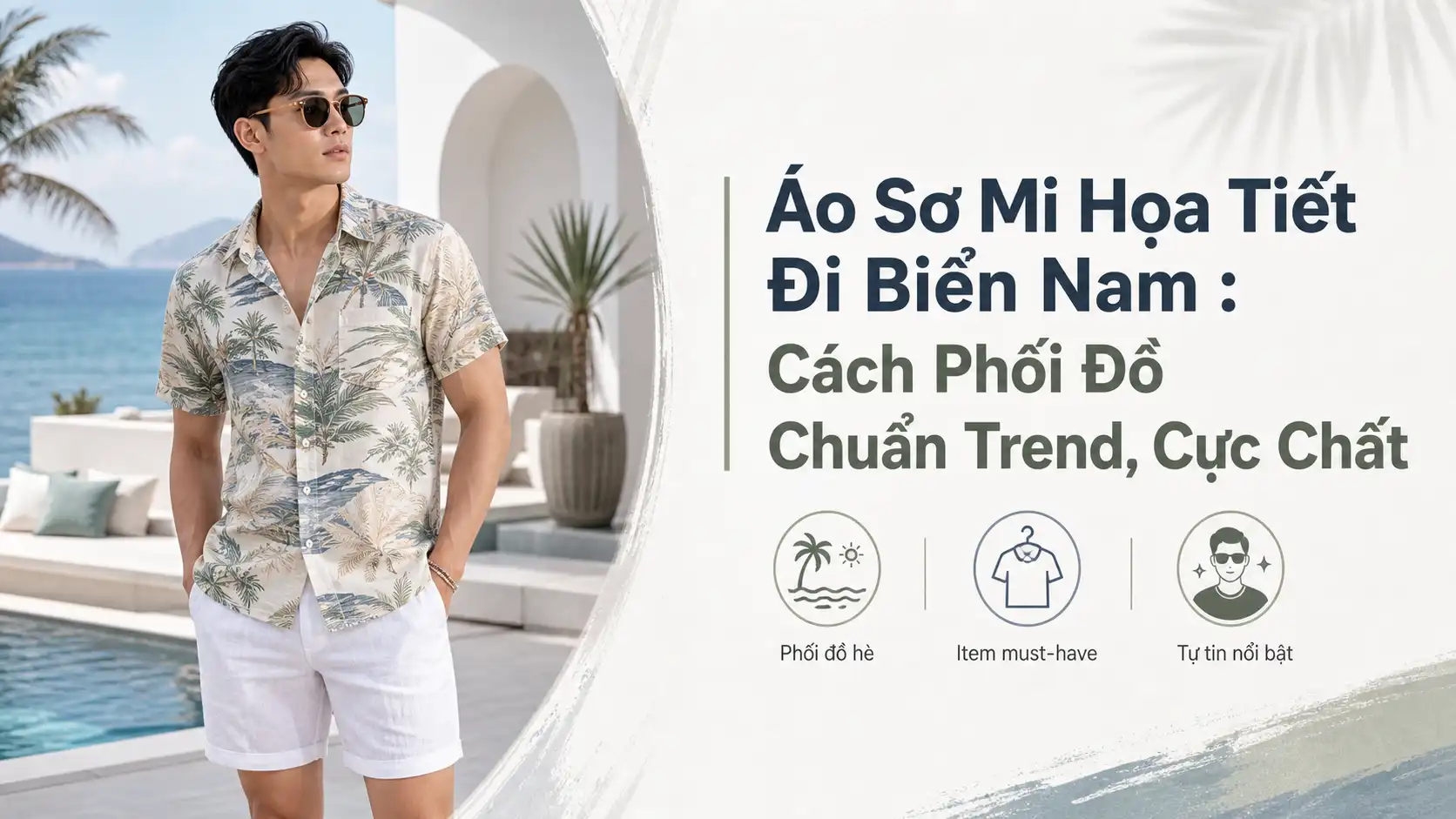 Áo Sơ Mi Họa Tiết Đi Biển Nam: Cách Phối Đồ Chuẩn Trend