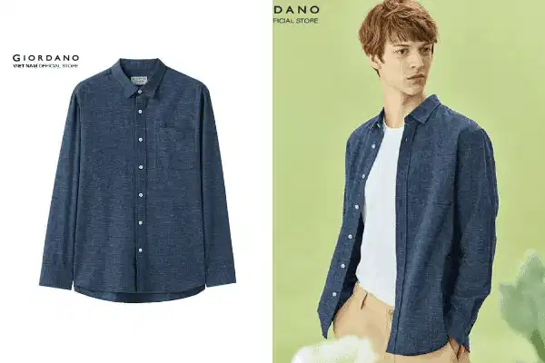 Áo sơ mi linen nam Giordano phối đồ Áo sơ mi linen nam Giordano phối đồ dạo phố