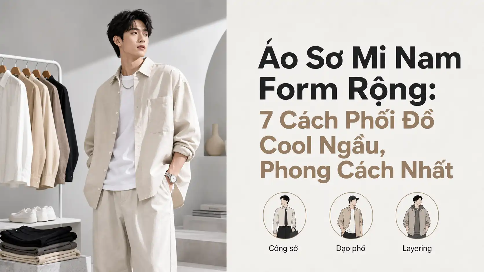 Áo Sơ Mi Nam Form Rộng: 7 Cách Phối Đồ Cool Ngầu Nhất