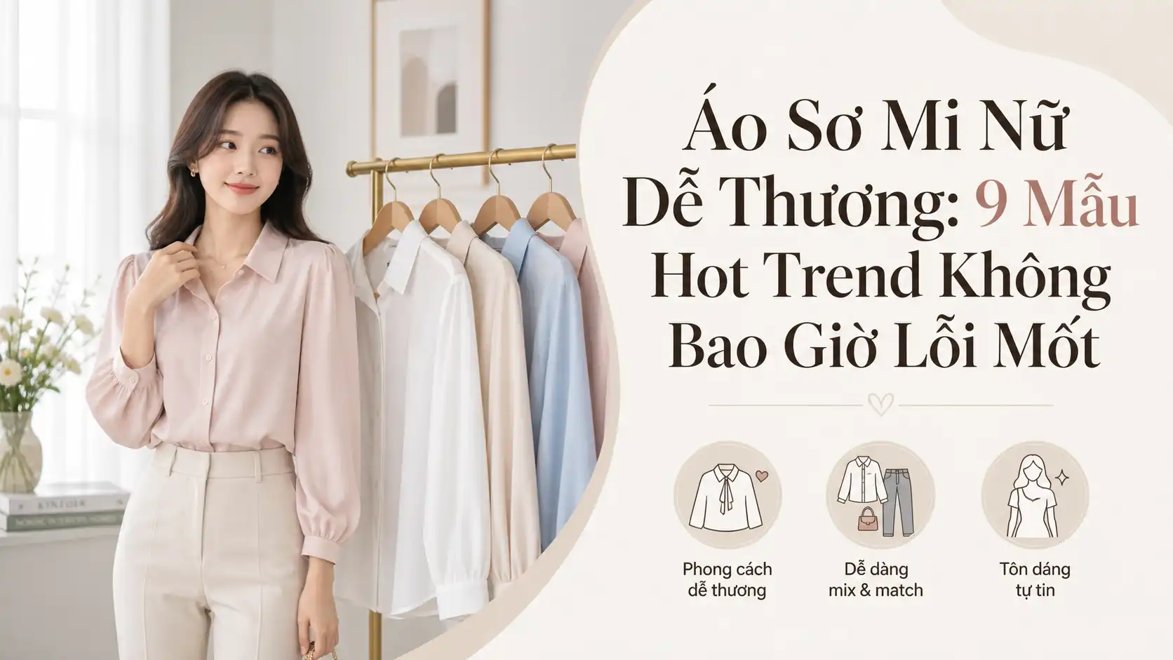 Áo Sơ Mi Nữ Dễ Thương: 9 Mẫu Hot Trend Không Lỗi Mốt