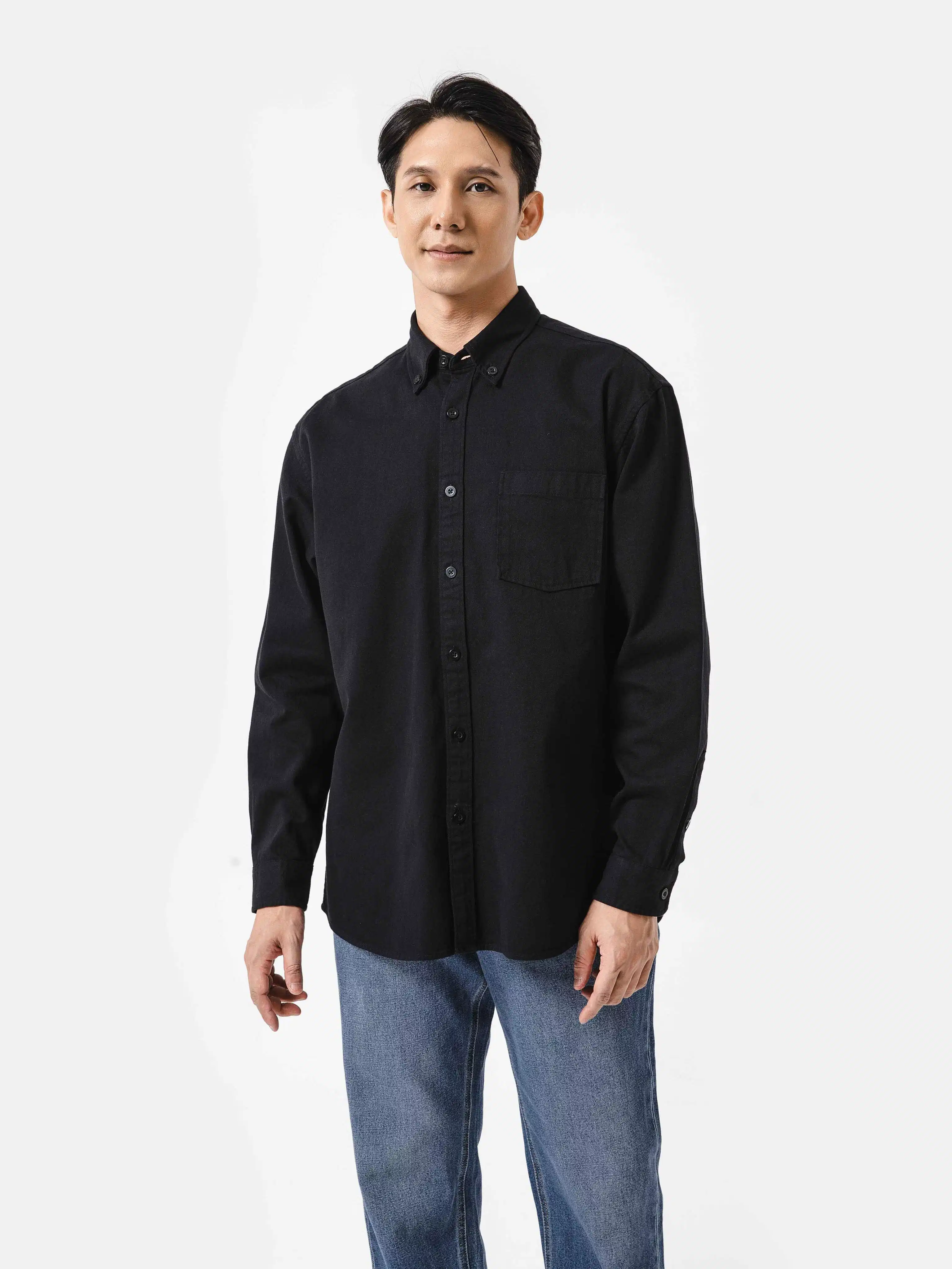 Áo sơ mi Overshirt 100% Cotton Áo sơ mi dáng overshirt chất liệu cotton phối cùng phong cách tóc layer trẻ trung