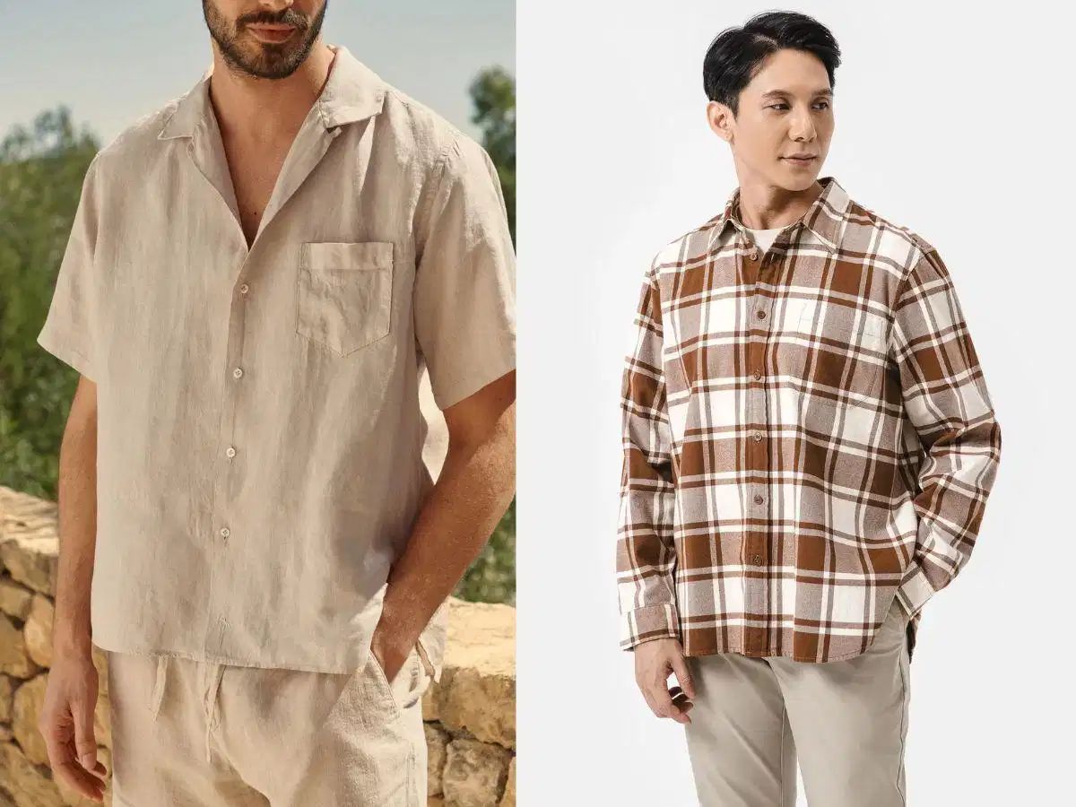 Áo sơ mi cổ Cuban và flannel phong cách vintage cho nam giới