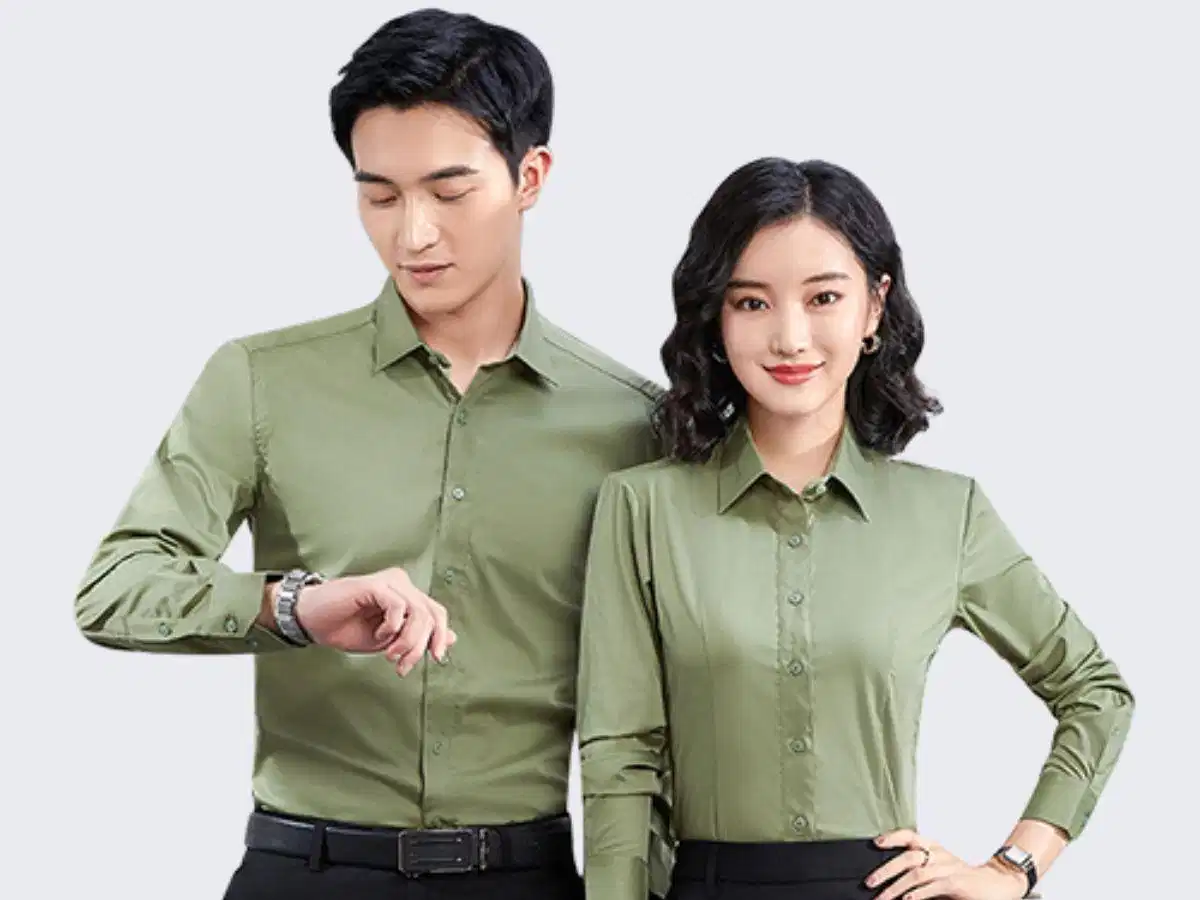 Áo sơ mi đồng phục xanh lá cây Áo sơ mi đồng phục xanh lá cây thanh lịch