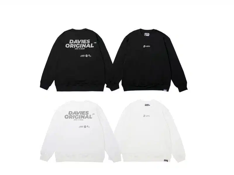 Áo sweaters Davies Áo sweater Davies hai màu đen trắng cơ bản với hình in độc đáo