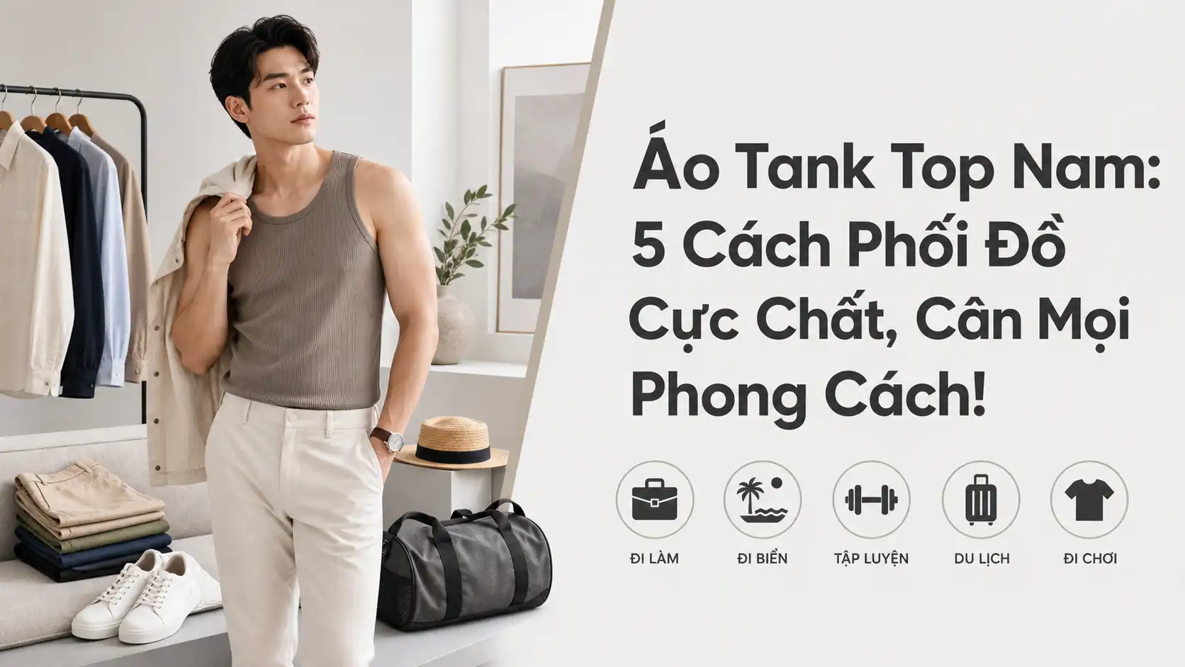 Áo Tank Top Nam: 5 Cách Phối Đồ Cực Chất Cho Mọi Phong Cách