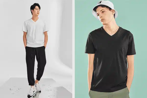 Giordano áo thun Áo thun nam cổ V thương hiệu Giordano