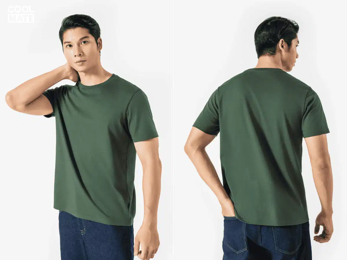 Áo thun chất liệu cotton dày dặn Áo thun nam định lượng sợi cotton cao dệt chắc chắn
