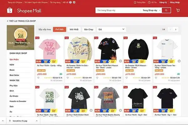 Local brand TSUN trên Shopee Local brand TSUN trên Shopee