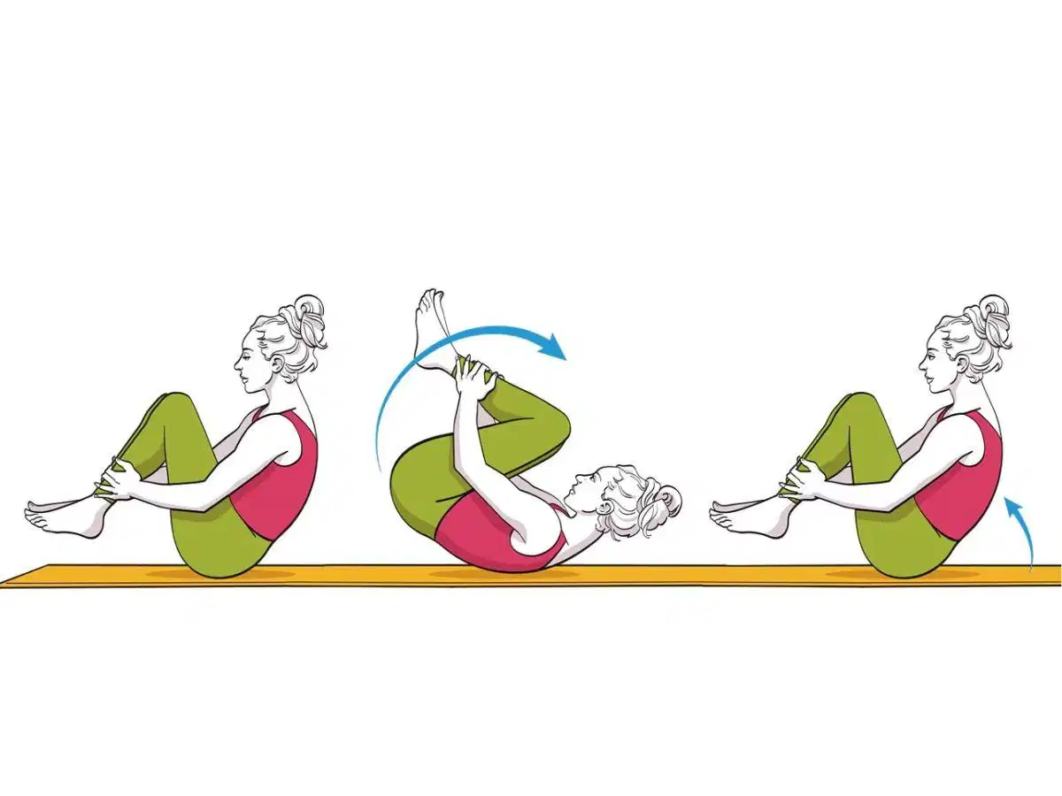 Bài tập Rolling Like a Ball Tư thế Rolling Like a Ball xoa bóp cột sống và luyện giữ thăng bằng