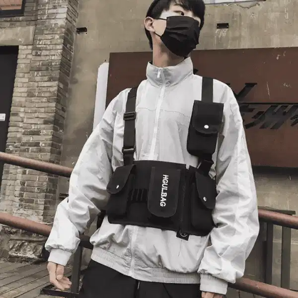 SaiGon Swagger Black Tech Vest Bag phong cách Techwear