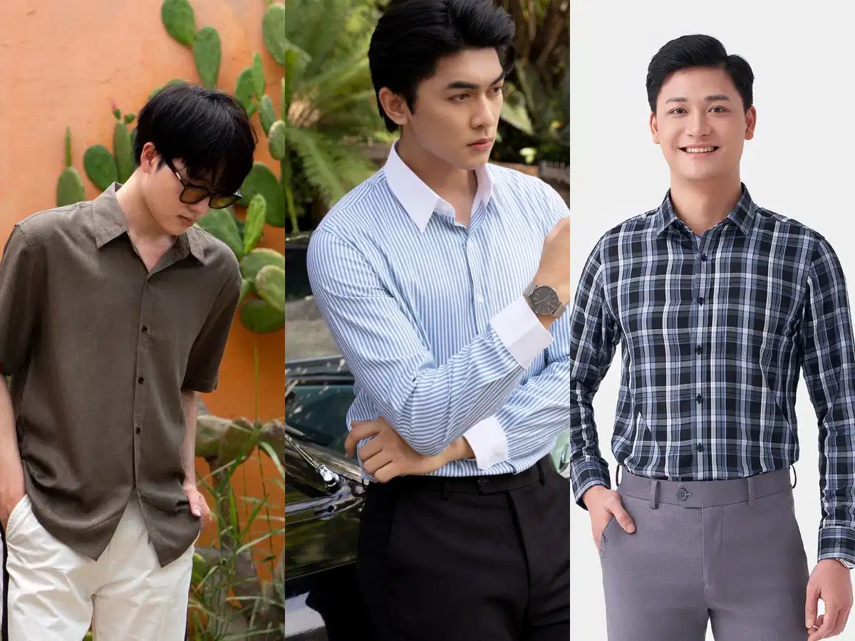 Bảng màu và họa tiết cơ bản của áo sơ mi nam Bảng màu sắc trung tính và họa tiết kẻ kinh điển cho áo sơ mi nam