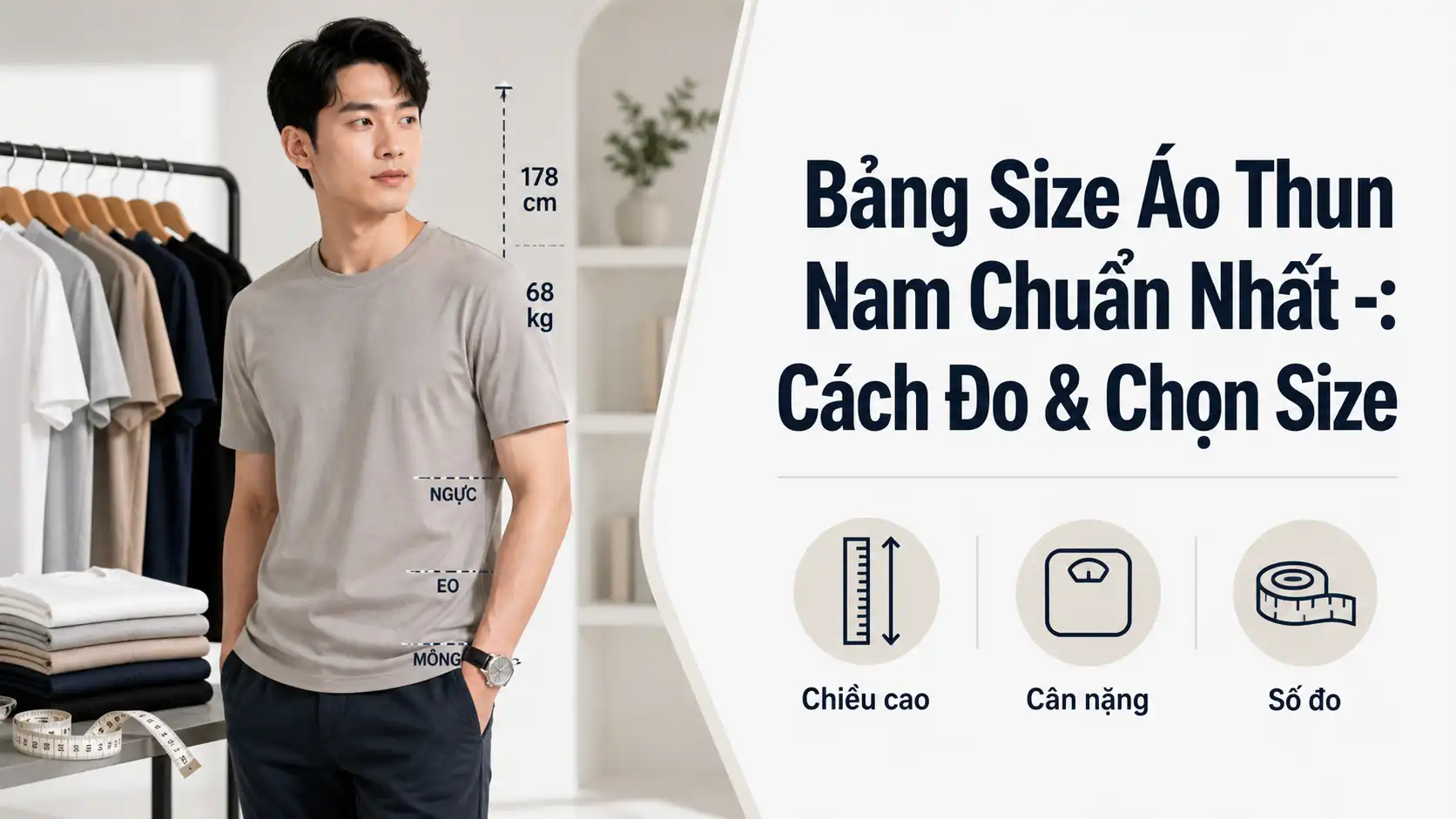 Bảng Size Áo Thun Nam Chuẩn: Cách Đo & Chọn Size Phù Hợp