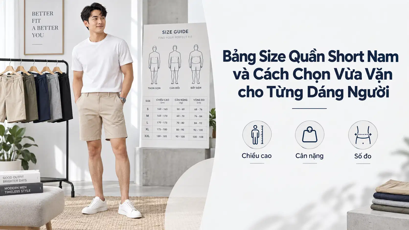 Bảng Size Quần Short Nam và Cách Chọn Vừa Vặn cho Từng Dáng Người