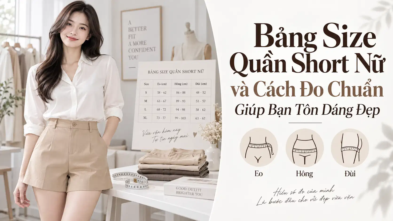 Bảng Size Quần Short Nữ và Cách Đo Chuẩn Giúp Bạn Tôn Dáng Đẹp