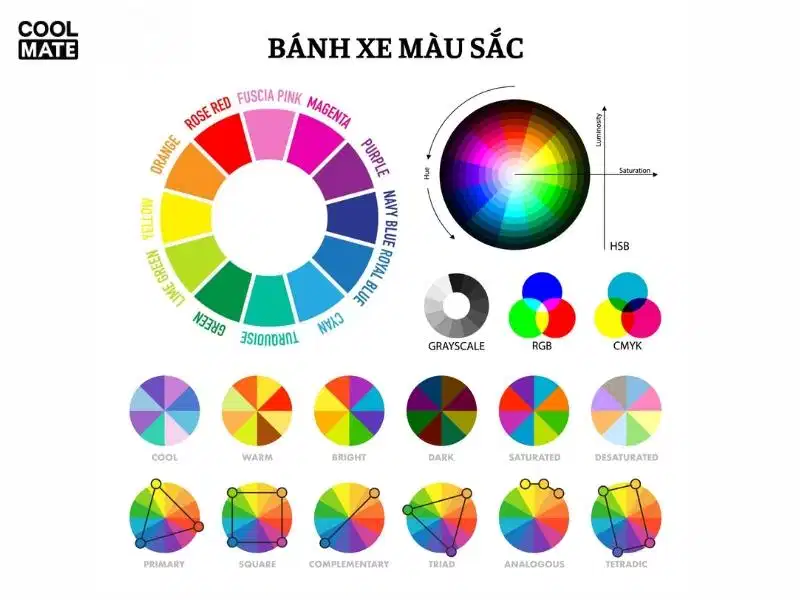 Bánh xe màu sắc trong thời trang Bánh xe màu sắc ứng dụng trong phối màu trang phục nam