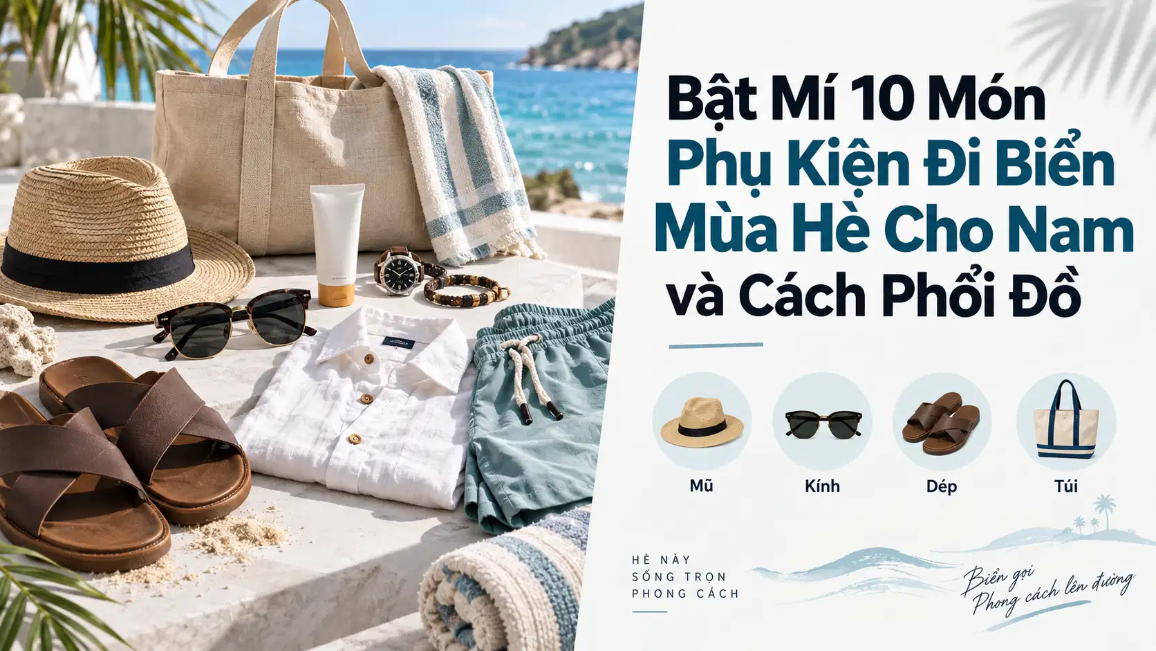 Bật Mí 10 Món Phụ Kiện Đi Biển Mùa Hè Cho Nam và Cách Phối Đồ