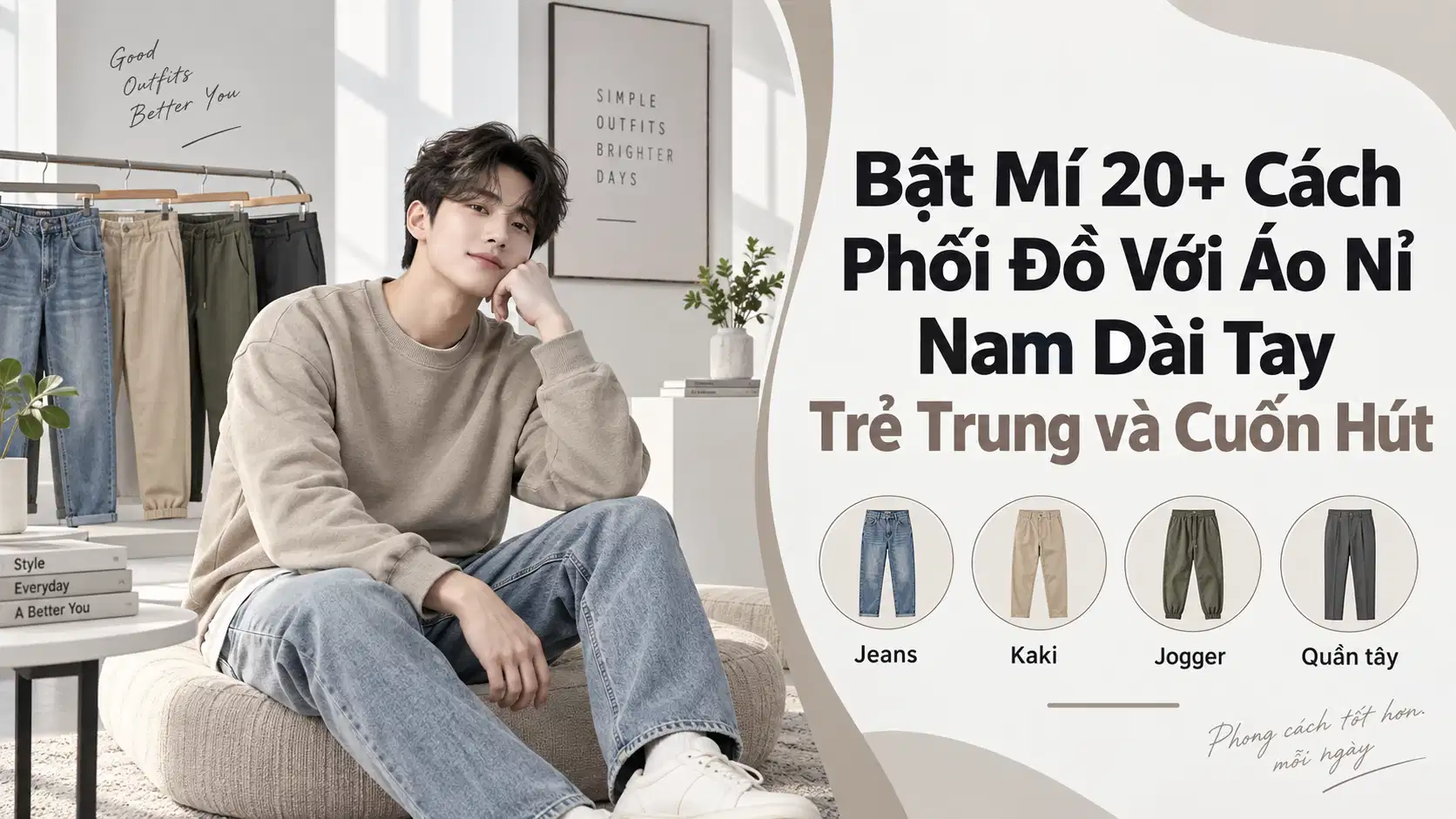 Bật Mí 20+ Cách Phối Đồ Với Áo Nỉ Nam Dài Tay Trẻ Trung và Cuốn Hút