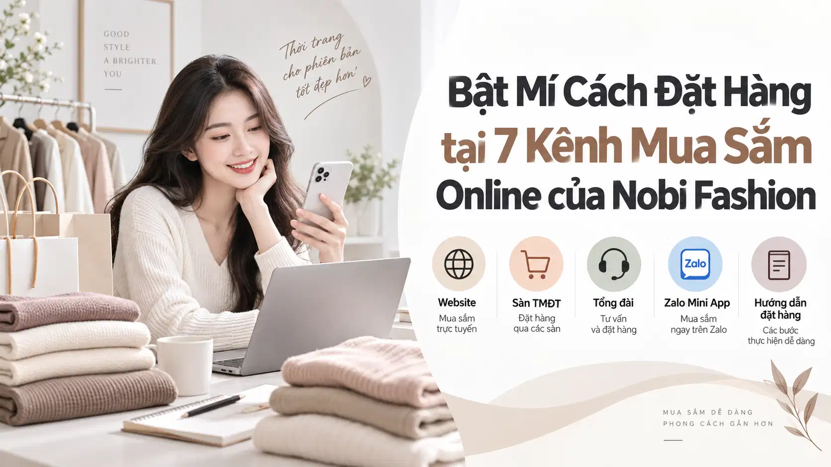Bật Mí Cách Đặt Hàng tại 7 Kênh Mua Sắm Online của Nobi Fashion