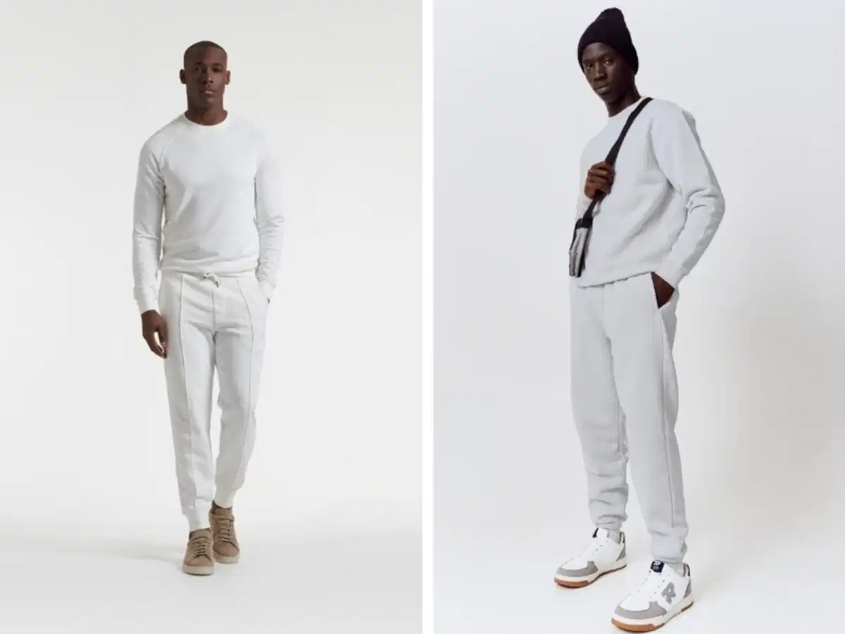 Sweater oversized và jogger thể thao Phối áo sweater nam form rộng với quần jogger nỉ thể thao